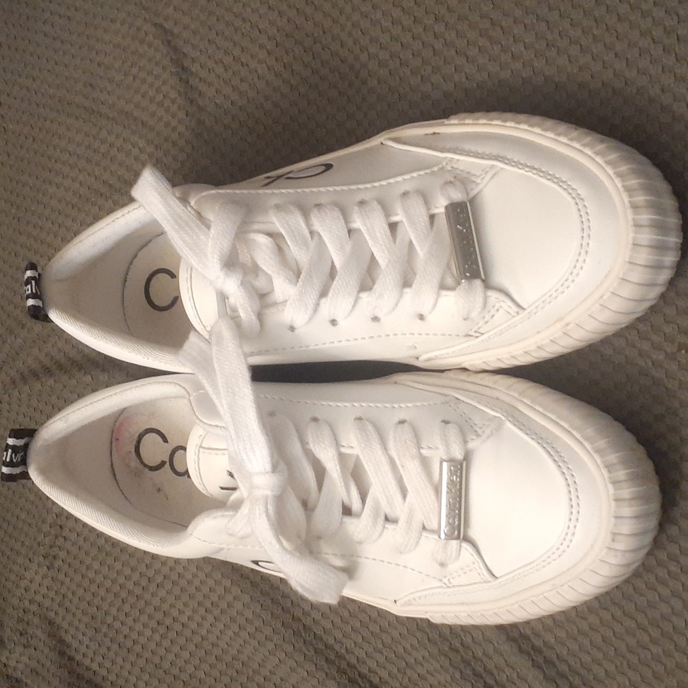 Calvin Klein Women’s KClariss-R White Logo Sneakers 5.5M